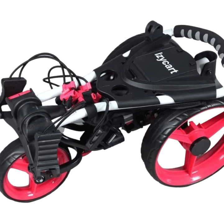 CHARIOT MANUEL 3 ROUES - IZYCART BLANC - FUSCHIA - Golf Passion