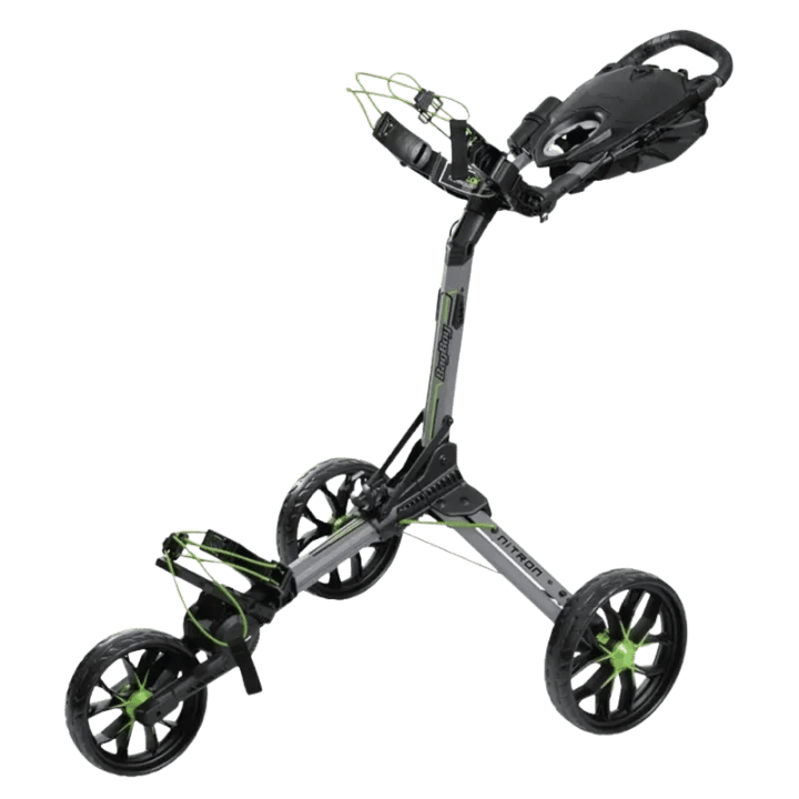 CHARIOT MANUEL 3 ROUES - NITRON BATTLESHIP GRAY/LIME - Golf Passion