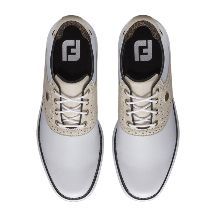 CHAUSSURE AVEC CRAMPON FOOTJOY - TRADITIONS WHITE TAN BLACK - Golf Passion