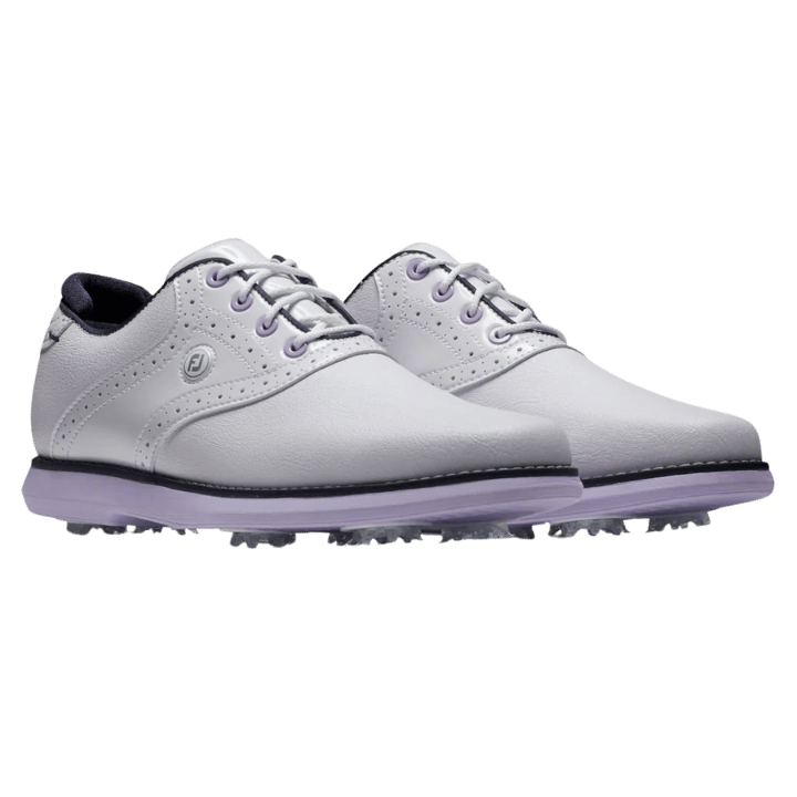CHAUSSURE SANS CRAMPON FOOTJOY - TRADITIONS WHITE NAVY PURPLE - Golf Passion