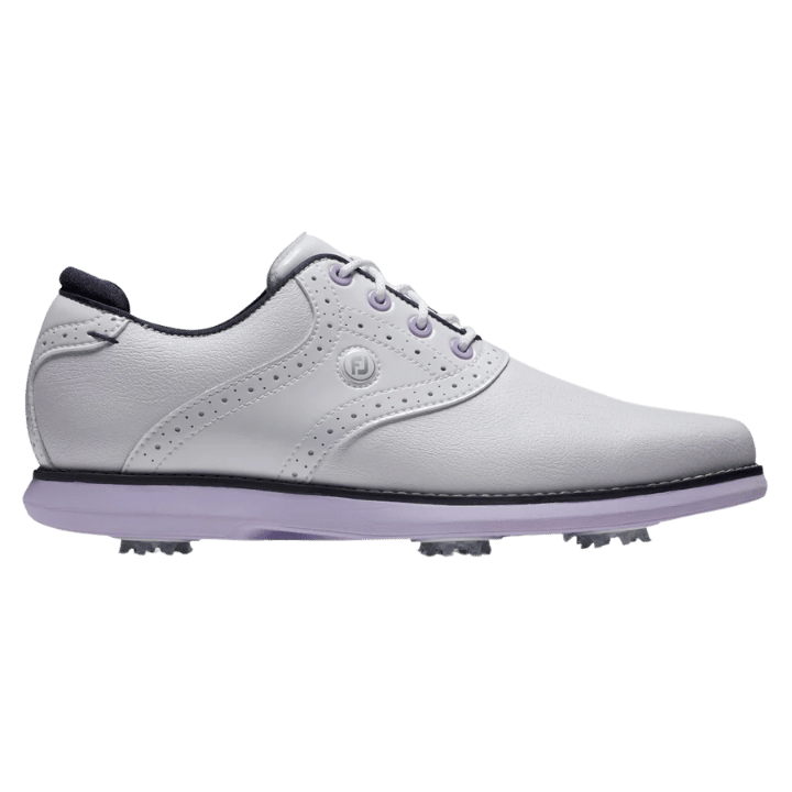 CHAUSSURE SANS CRAMPON FOOTJOY - TRADITIONS WHITE NAVY PURPLE - Golf Passion