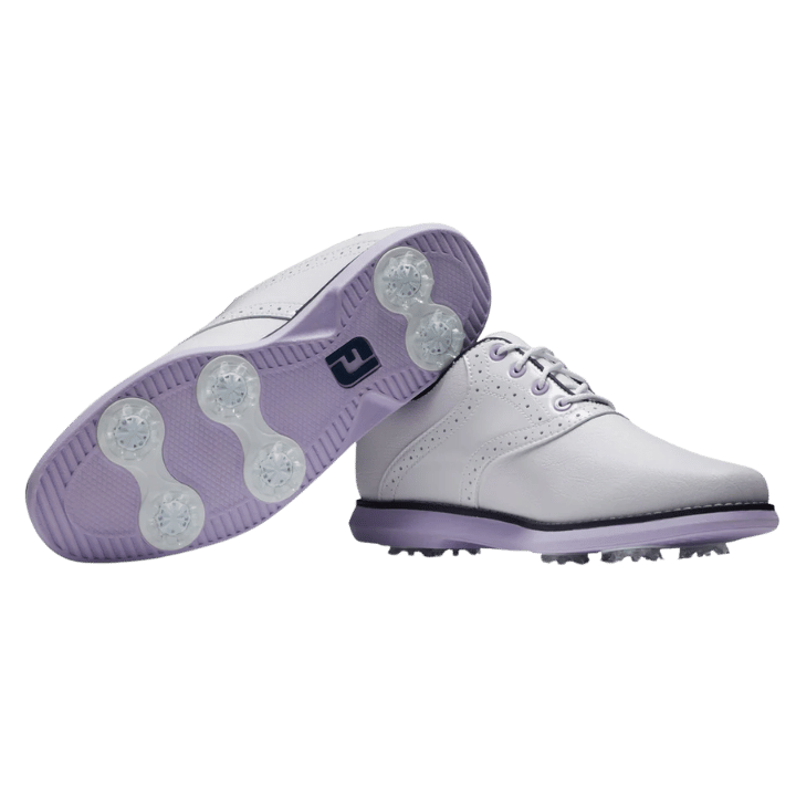 CHAUSSURE SANS CRAMPON FOOTJOY - TRADITIONS WHITE NAVY PURPLE - Golf Passion