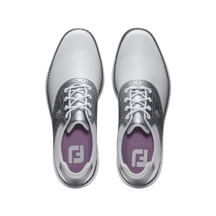 CHAUSSURE SANS CRAMPON FOOTJOY - TRADITIONS WHITE SILVER - Golf Passion