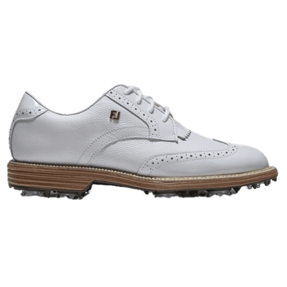 Chaussures de golf à crampons Footjoy Premiere Series Madison - profil extérieur | #color_blanc/beige