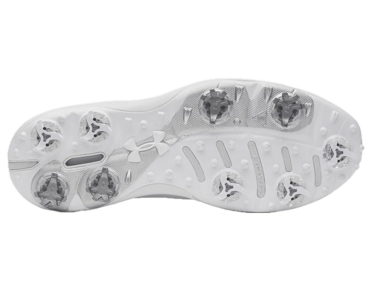 Chaussures de golf sans crampons Under Armour Drive Pro Clone SL White - semelle extérieure | #color_blanc/metallic-silver