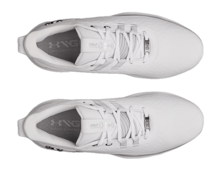 Chaussures de golf sans crampons Under Armour Drive Pro Clone SL White - vue du dessus | #color_blanc/metallic-silver