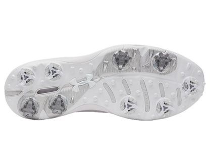 Chaussures de golf sans crampons Under Armour Drive Pro Clone SL White - semelle extérieure | #color_blanc/metallic-silver