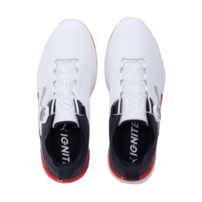 CHAUSSURES SANS CRAMPON PUMA IGNITE JPX DISC BLANC MARINE ROUGE - Puma - Golf Passion