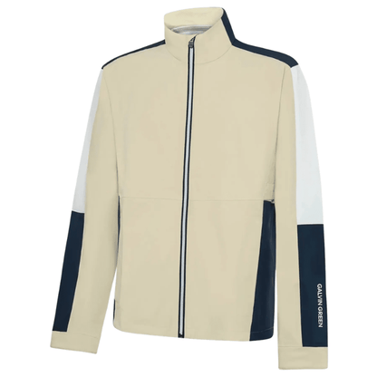 Coupe-vent de golf homme Galvin Green Arlo - vue de face produit seul | #color_beige/bleu-marine/blanc