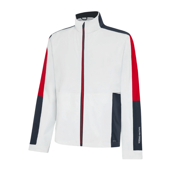 Coupe-vent de golf homme Galvin Green Arlo - vue de face produit seul | #color_blanc/rouge