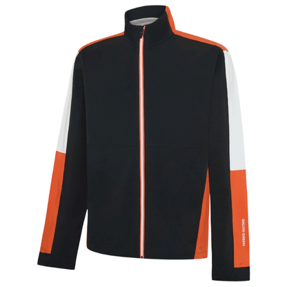 Coupe-vent de golf homme Galvin Green Arlo - vue de face produit seul | #color_noir/orange