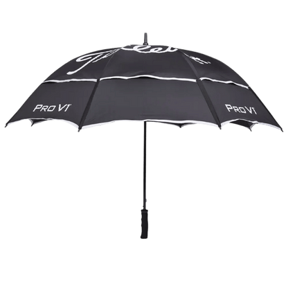 PARAPLUIE TITLEIST - TOUR DOUBLE CANOPY BLACK WHITE - Golf Passion