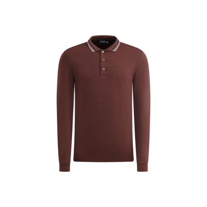 Polo de golf homme Chervo Arborio - vue de face à plat | #color_marron