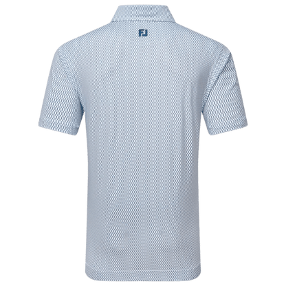 POLO FOOTJOY - IRONGATE PRIN LISLE BLANC BLEU MARINE - Golf Passion