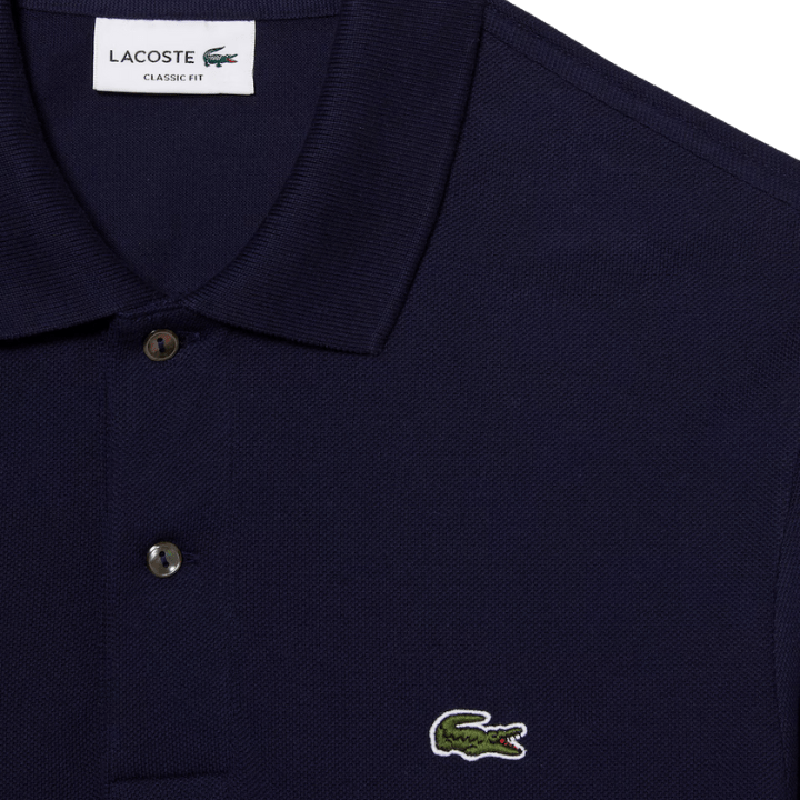 POLO LACOSTE - LONG SLEEVED RIBBED COLLA BLEU MARINE - Golf Passion