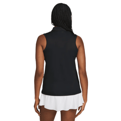 POLO NIKE - DRI FIT VICTORY SLEEVELESS NOIR / BLANC - Golf Passion