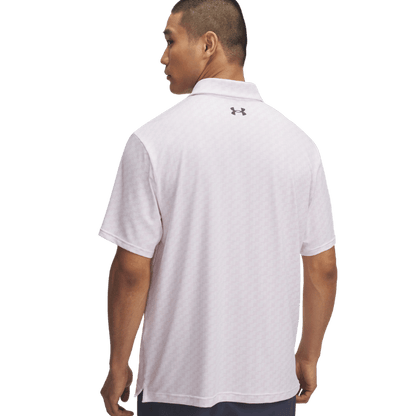 POLO UNDER ARMOUR - PLAYOFF 3.0 PRINTED BLANC ROSE GRIS - Golf Passion