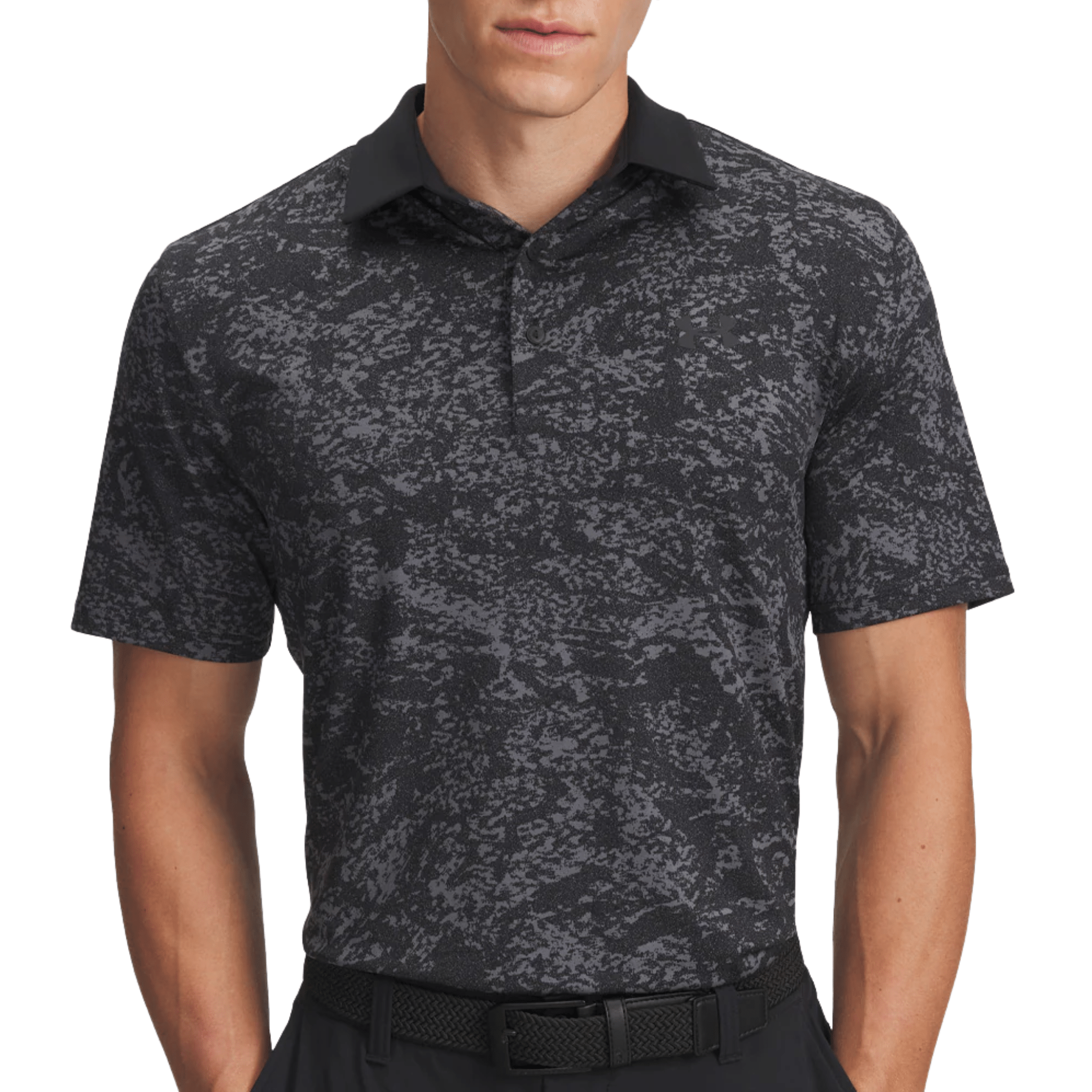 POLO UNDER ARMOUR - PLAYOFF 3.0 PRINTED NOIR GRIS - Golf Passion