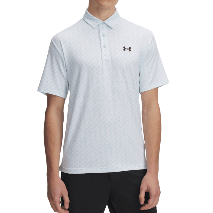 POLO UNDER ARMOUR PLAYOFF 3.0 PRINTED STREAM BLANC NOIR - Golf Passion