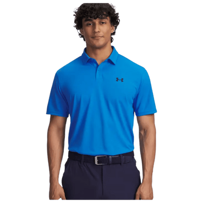 POLO UNDER ARMOUR - T2G PIQUE BLEU - Golf Passion