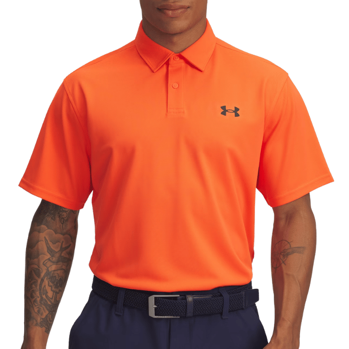 POLO UNDER ARMOUR T2G PIQUE FIRE BLACK - Golf Passion