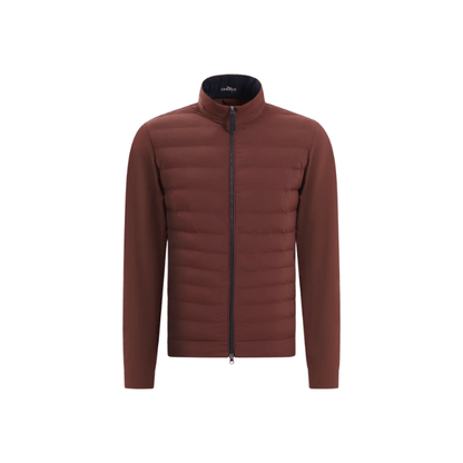 Pull de golf homme Chervo Michey - vue de face à plat | #color_marron