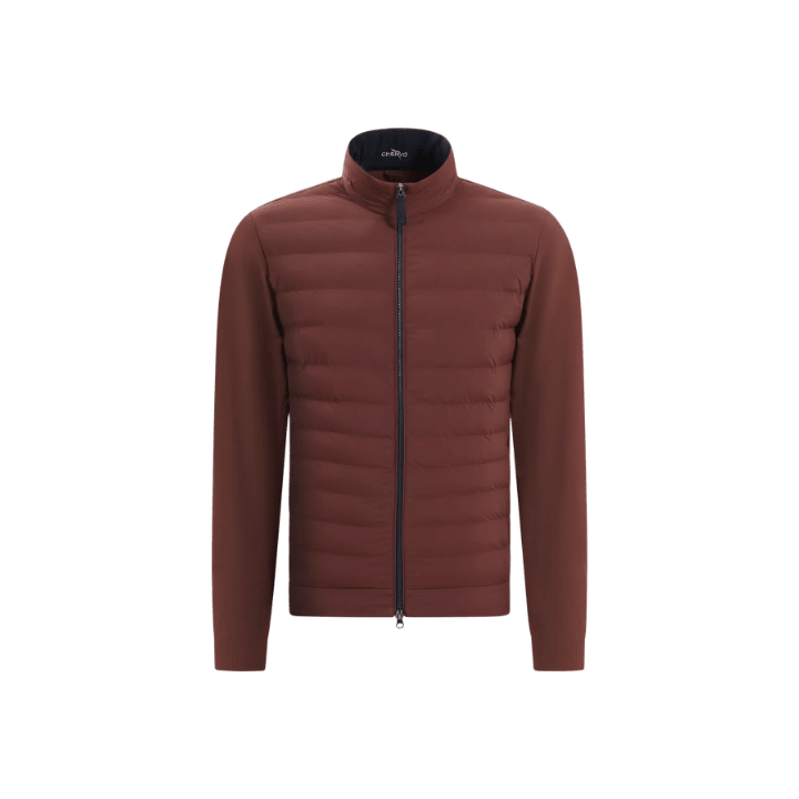 Pull de golf homme Chervo Michey - vue de face à plat | #color_marron