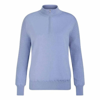 Pull de golf homme PING Pamela - vue de face à plat | #color_violet
