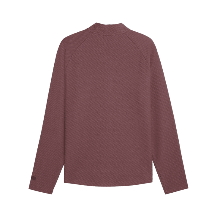 Pull de golf homme Puma Boulder 2.0 1/4 Zip - vue de dos à plat | #color_marron