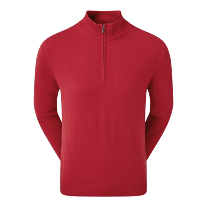 PULLOVER FOOTJOY - WOOL BLEND LINED 1/2 ZIP ROUGE - Golf Passion