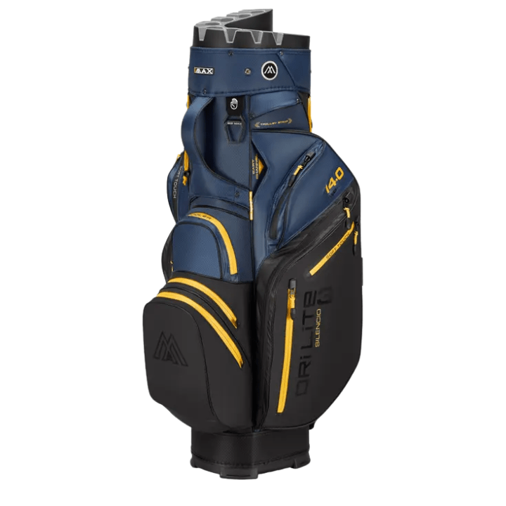 Sac chariot de golf BIG MAX Drilite Silencio 3 - vue trois quarts | #color_noir/marine/corn