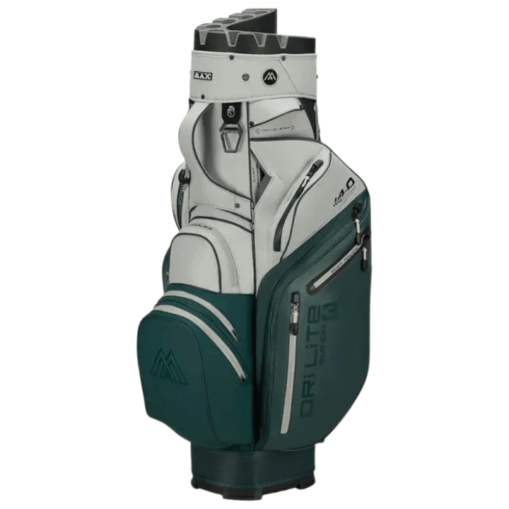 Sac chariot de golf BIG MAX Drilite Silencio 3 - vue trois quarts | #color_vert/blanc