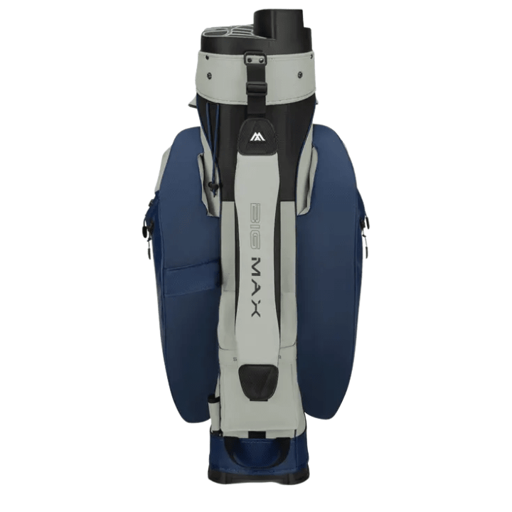 Sac chariot de golf BIG MAX Drilite Silencio 3 - face avant et poches | #color_marine/blanc
