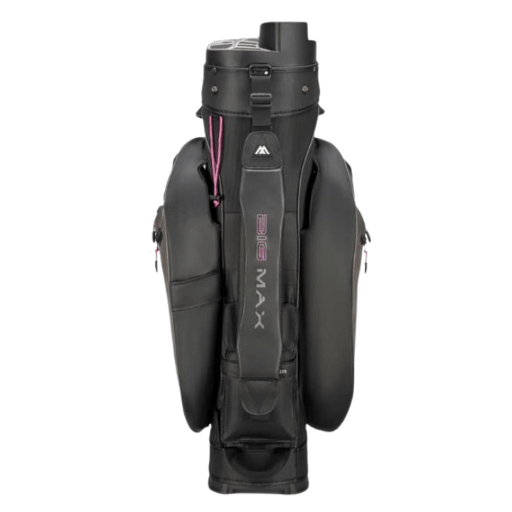 Sac chariot de golf BIG MAX Drilite Silencio 3 - face avant et poches | #color_anthracite/noir/rose