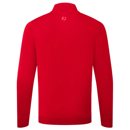 Sweat de golf homme Footjoy Drirelease Half-Zip Lined Sweater - vue de dos à plat | #color_rouge