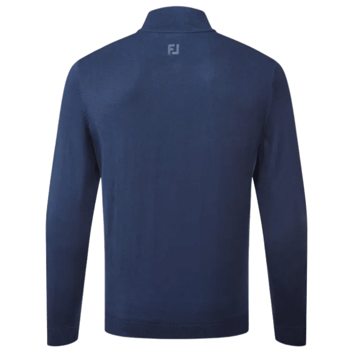 Sweat de golf homme Footjoy Drirelease Half-Zip Lined Sweater - vue de dos à plat | #color_marine