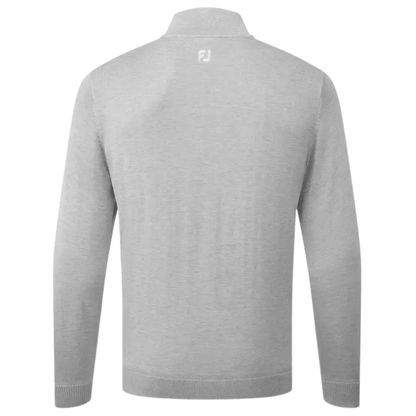 Sweat de golf homme Footjoy Drirelease Half-Zip Lined Sweater - vue de dos à plat | #color_gris-chine