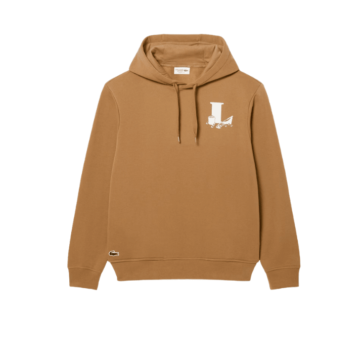Sweat de golf homme Lacoste Sweatshirts A Capuche - vue de face à plat | #color_beige
