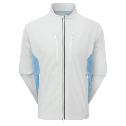 Veste de pluie de golf homme Footjoy Hydro Innovation - vue de face produit seul | #color_gris/bleu