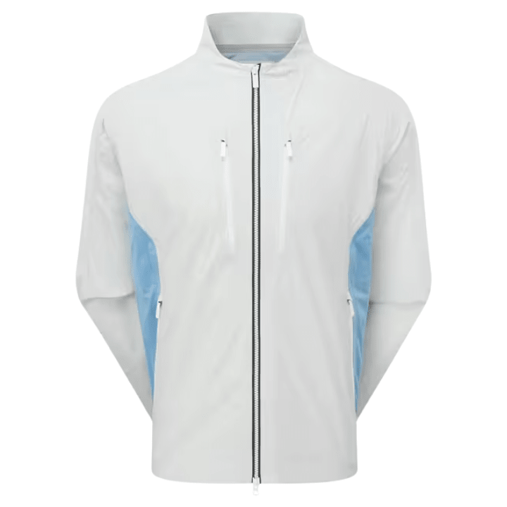 Veste de pluie de golf homme Footjoy Hydro Innovation - vue de face produit seul | #color_gris/bleu