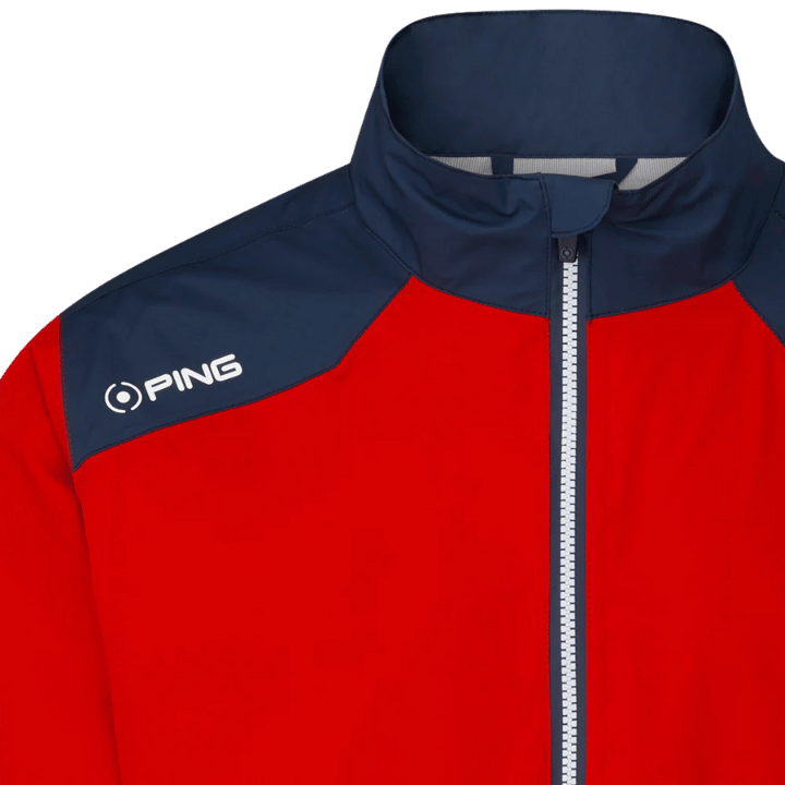 VESTE DE PLUIE PING - AQUADRIVE ROUGE BLEU MARINE - Golf Passion