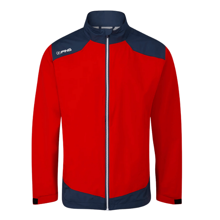 VESTE DE PLUIE PING - AQUADRIVE ROUGE BLEU MARINE - Golf Passion